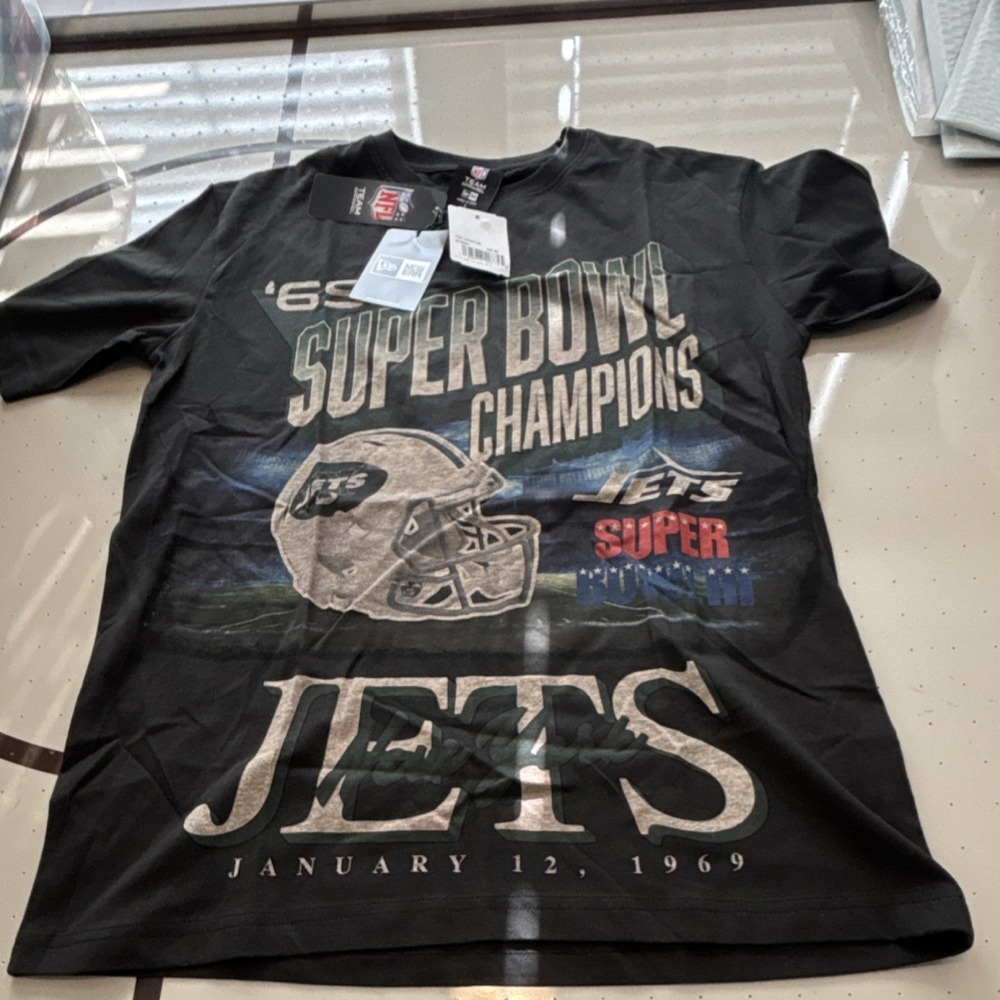 New Era New York Jets Shirt Size S Black Super Bowl III NFL Football
